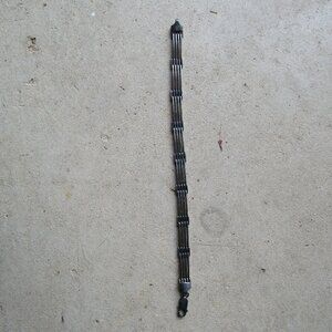 Sterling Silver 925 Gate Link Tennis Bracelet 7 1/2" Made in Italy